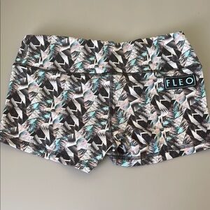 FLEO Women's Patterned Shorts - Black and Blue